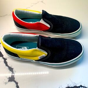 Vans Slip on Shoes - size 3 Black/Red/Yellow